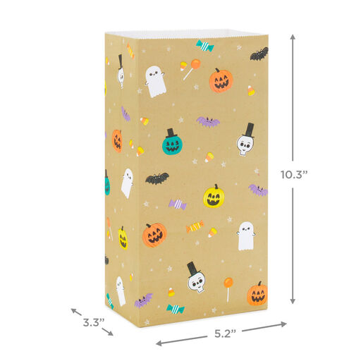 Halloween 12-Pack Kraft Paper Goodie Bags With Stickers, 
