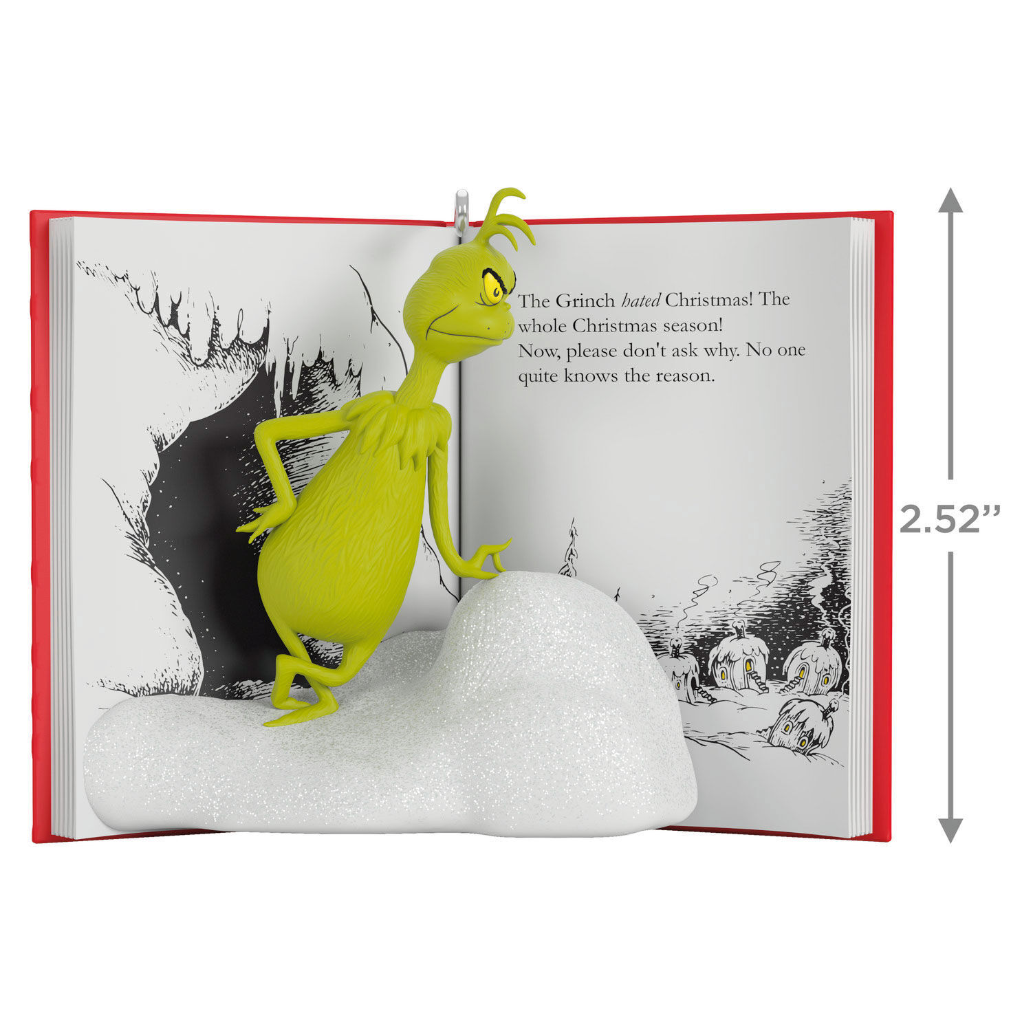 How the Grinch Stole Christmas Book Ornament measurement image number 3