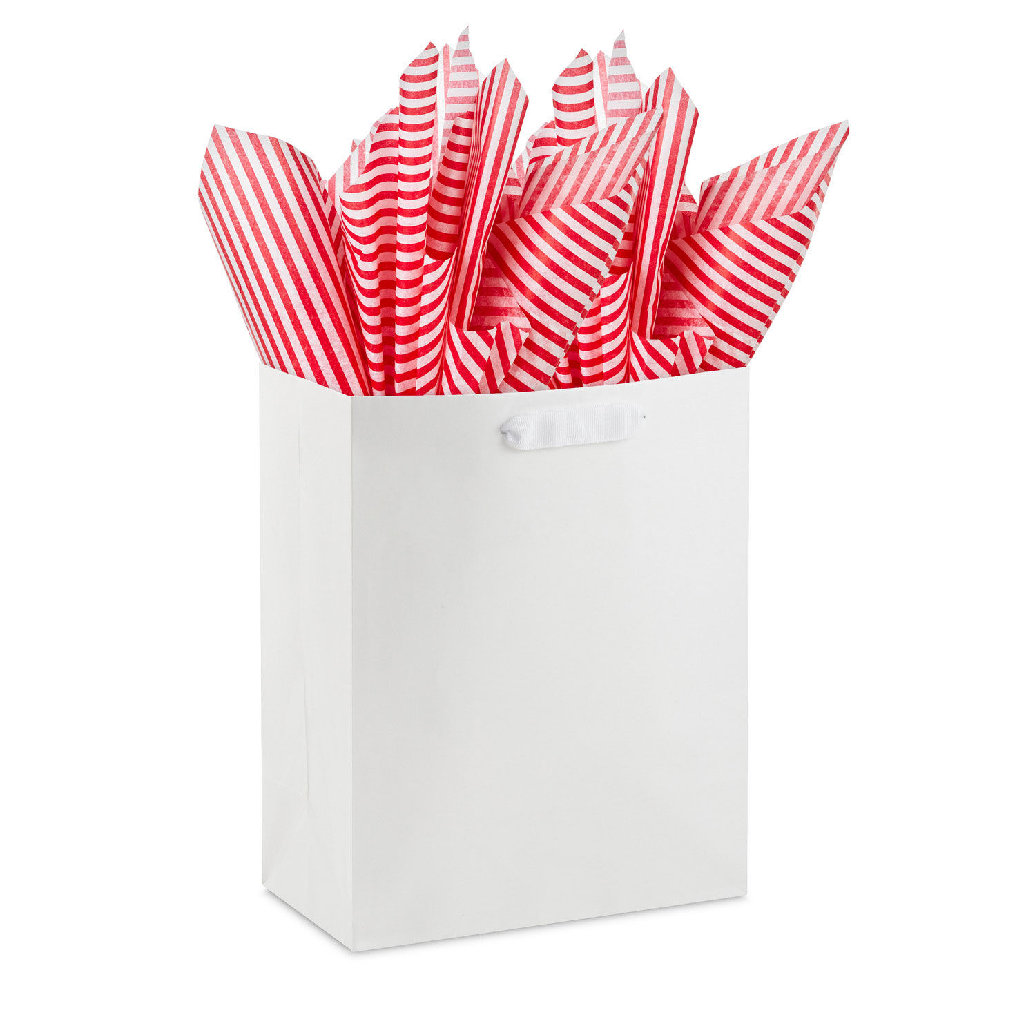 Red and White Stripes Christmas Tissue Paper in use image number 5