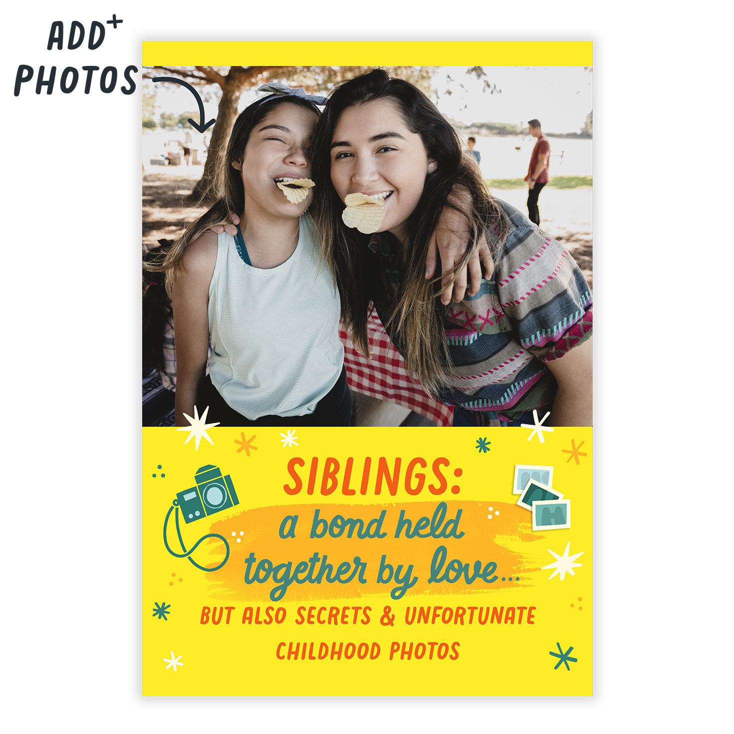 Camera Icons Folded Friendship & Love Photo Card  image number 2