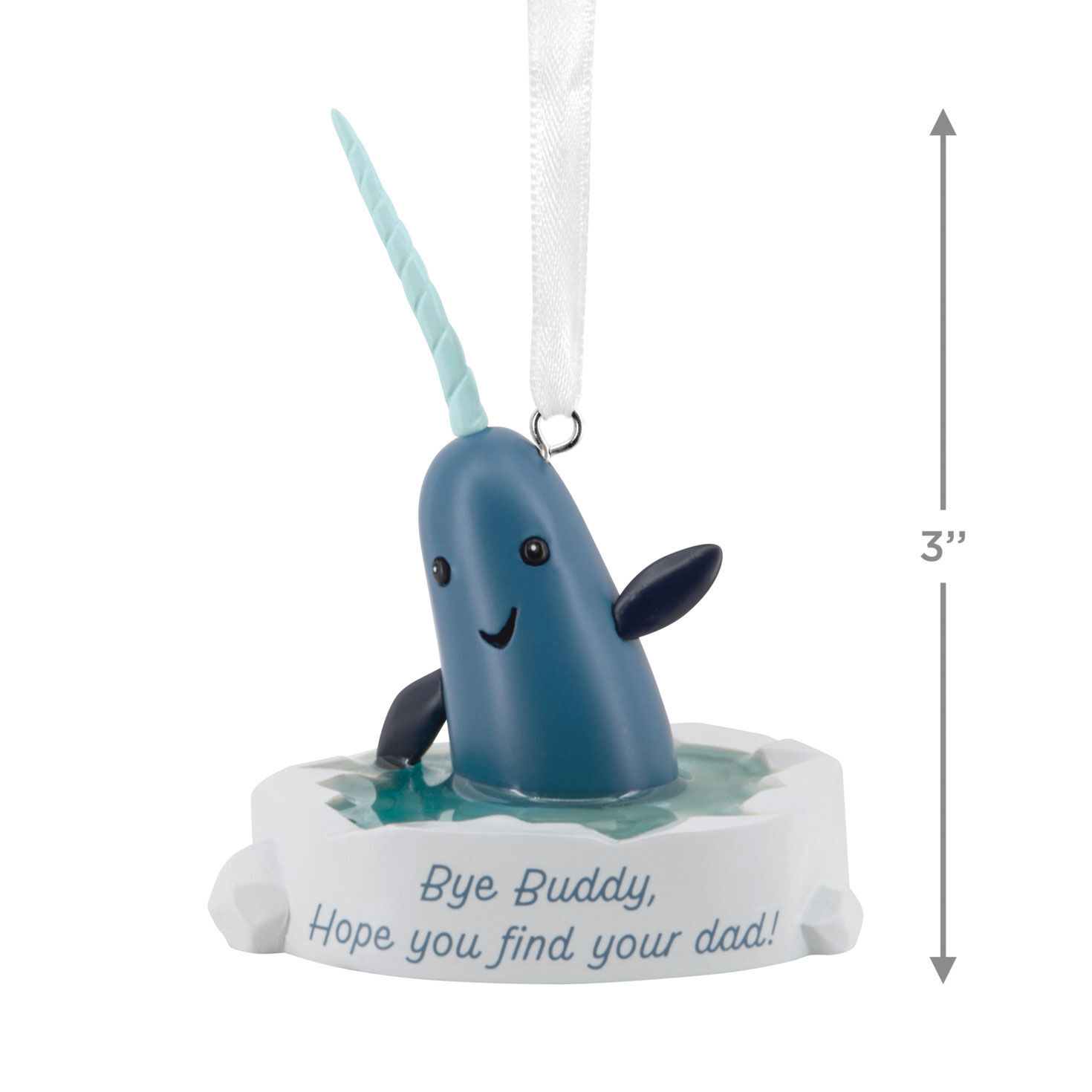 Elf Narwhal Christmas Ornament  image number 3
