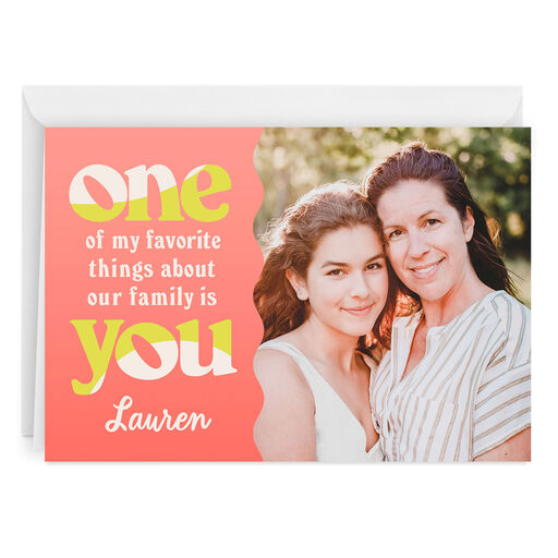Personalized Favorite Thing About Our Family Photo Card, 