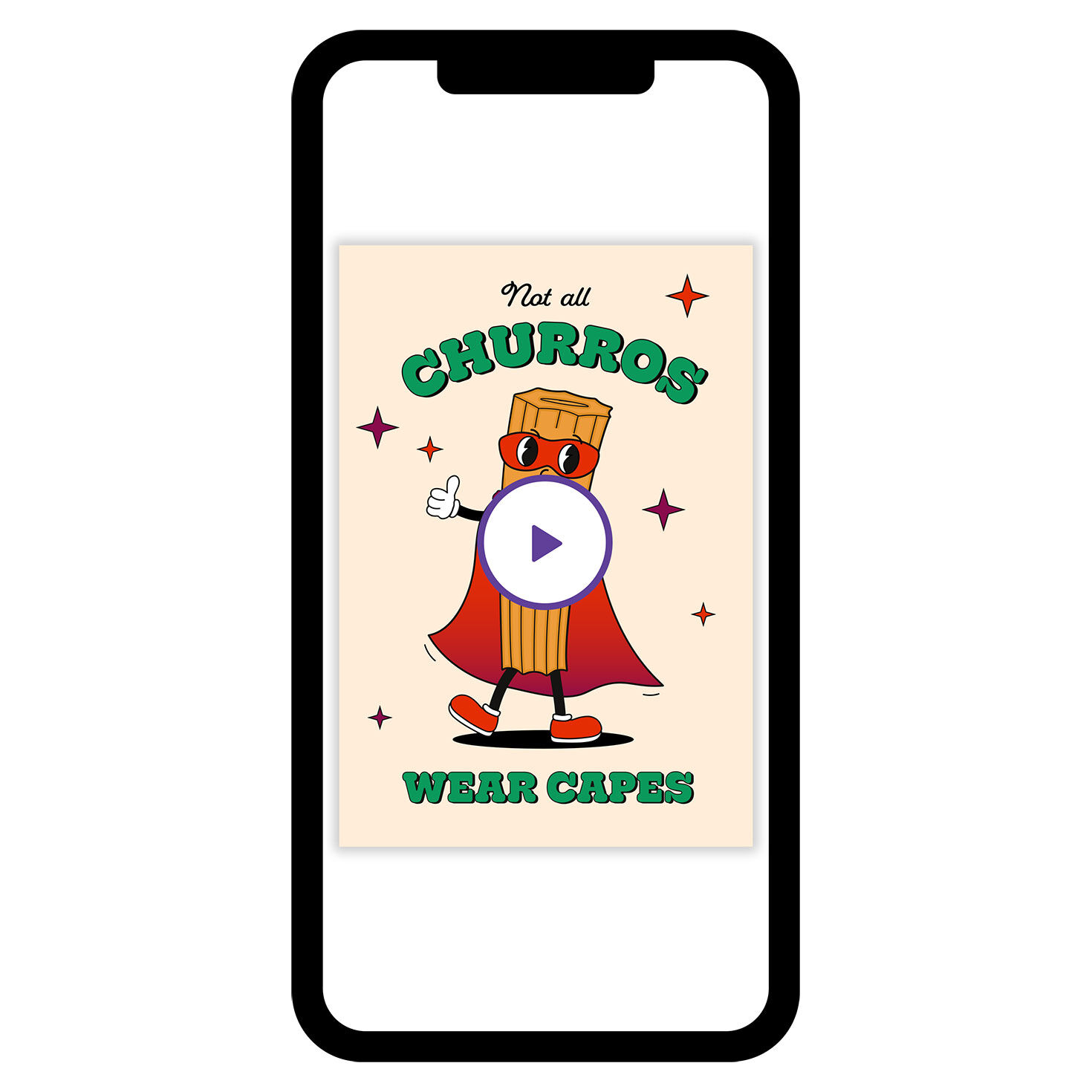Churro Super Hero Custom Thank You eCard