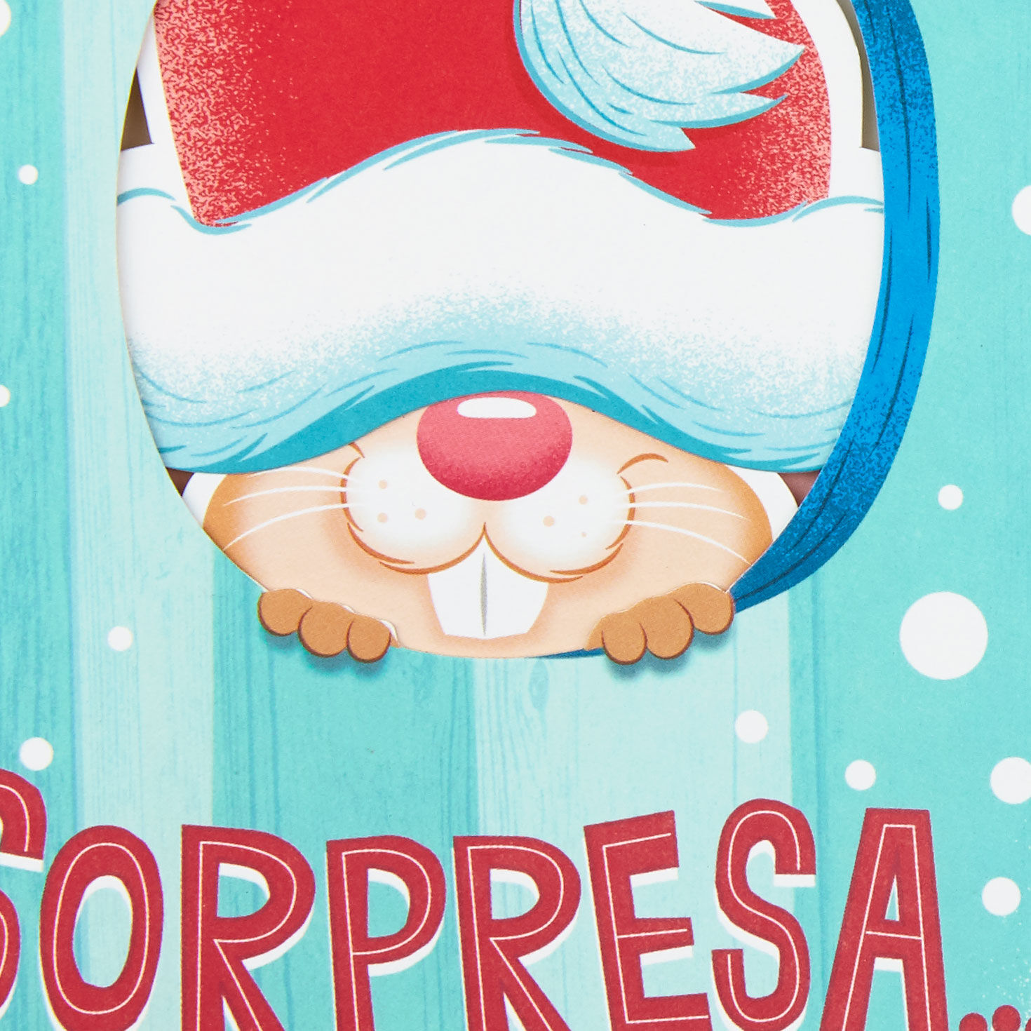 Santa Mouse Money Holder Spanish Christmas Card Card Front Detail image number 5