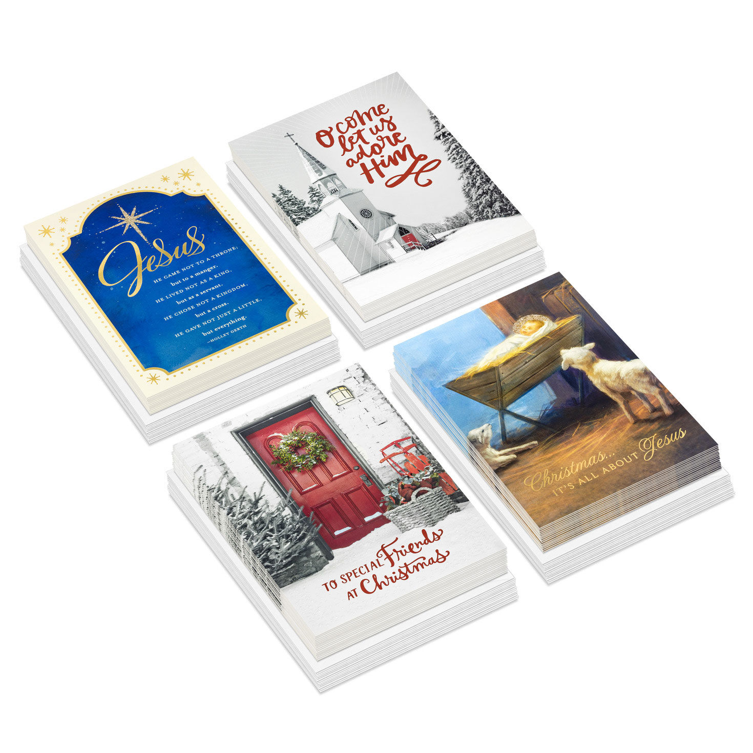 Classic Designs Assorted Religious Christmas Cards, Box of 60