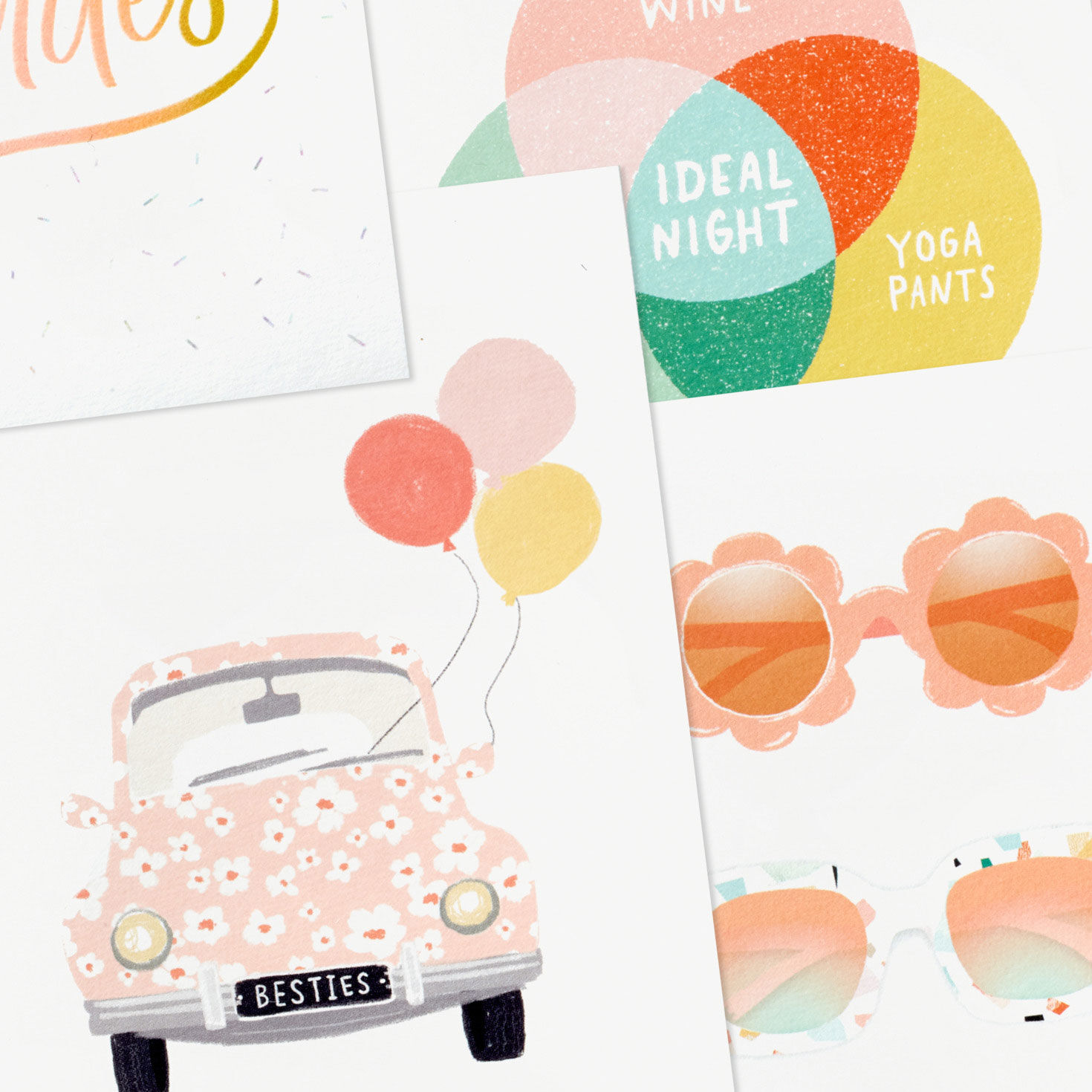 Pink and Green Beach Boxed Note Cards Assortment Cover Detail image number 5