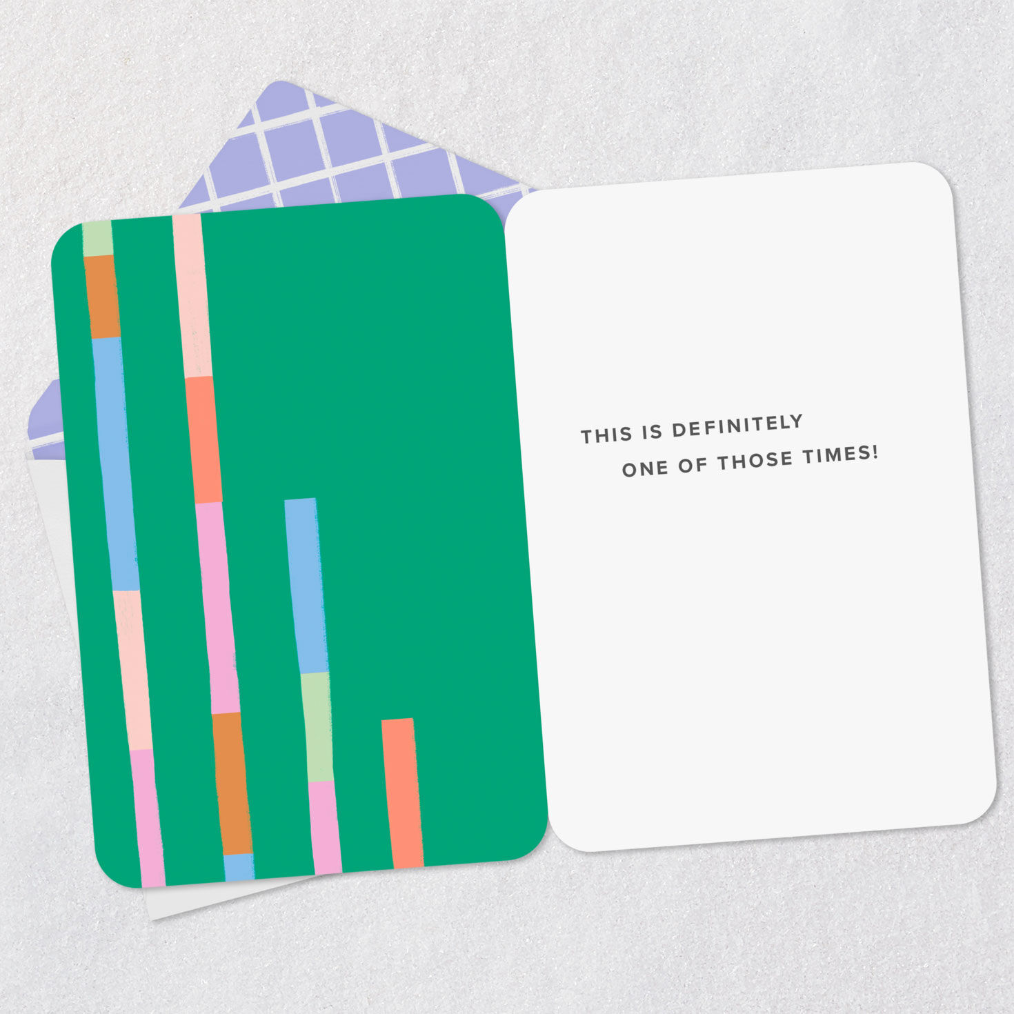 Colorblocked Lines Celebrate Card Open card with envelope image number 3