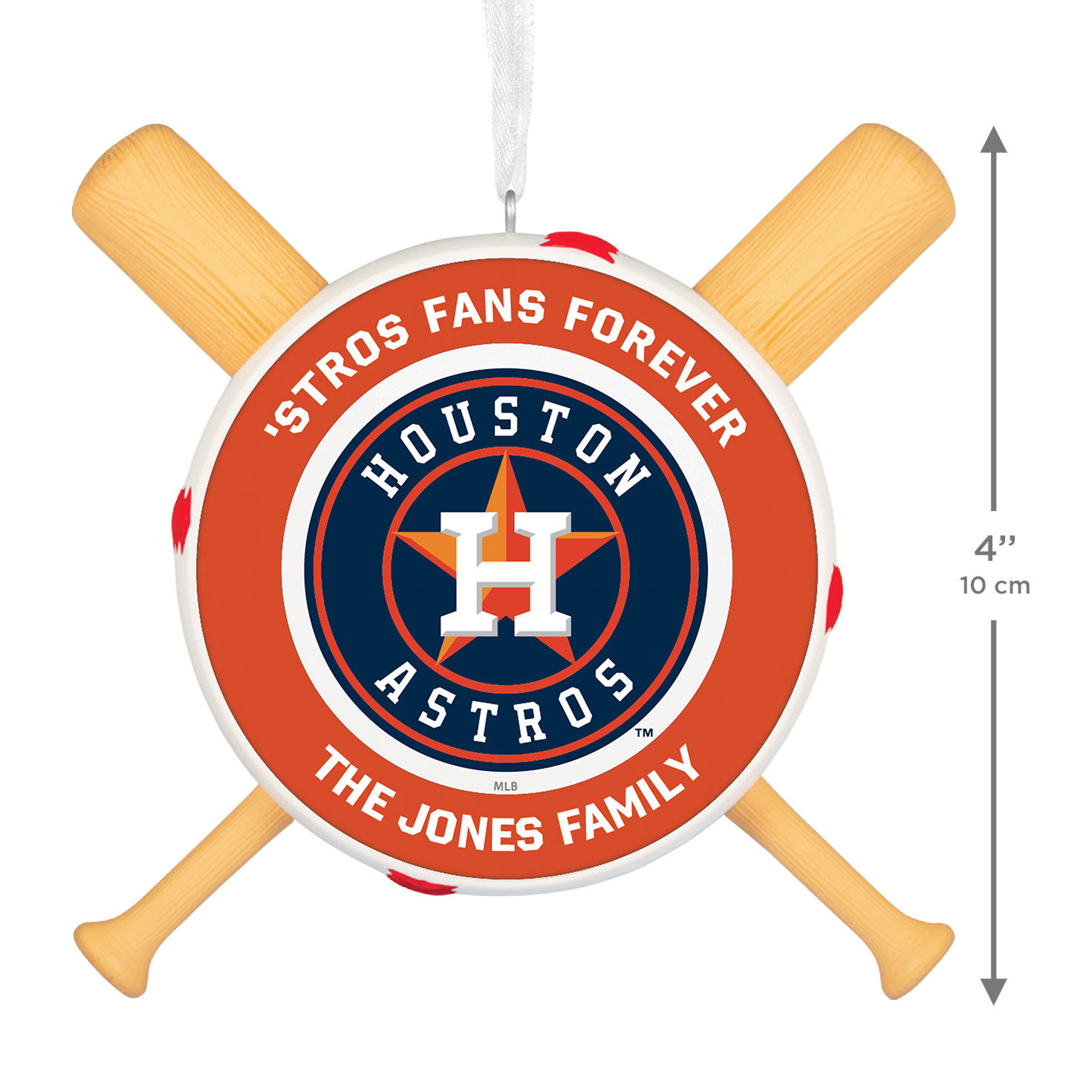 Houston Astros Personalized Text Ornament measurement image number 4