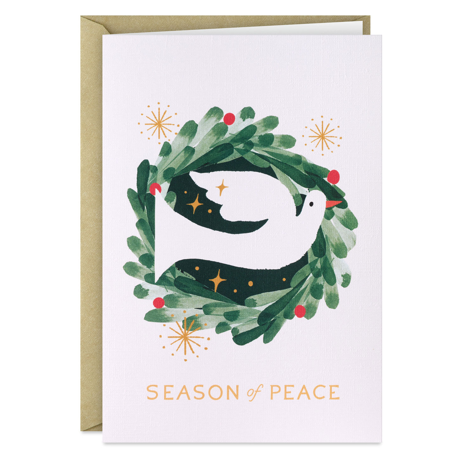 Dove on Watercolor Wreath Boxed Christmas Cards, Pack of 16 for only USD 15.49 | Hallmark