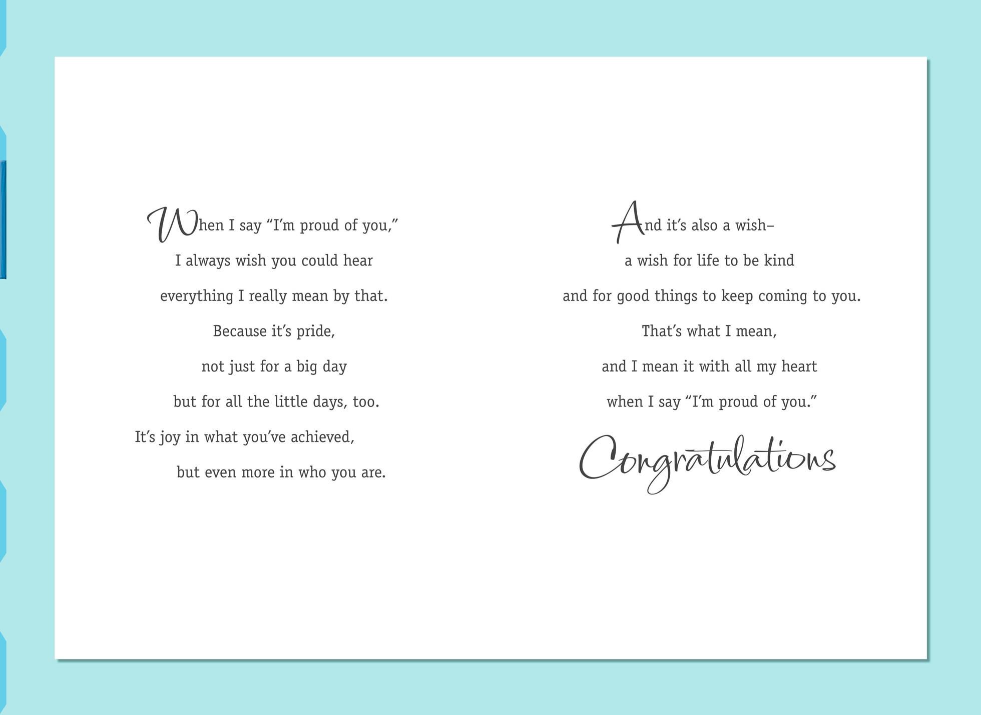 Proud of You Graduation Card for Son