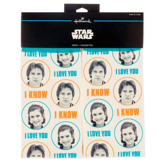Star Wars™ Han Solo™ and Princess Leia™ I Love You I Know Novelty Crew Socks, , large image number 2