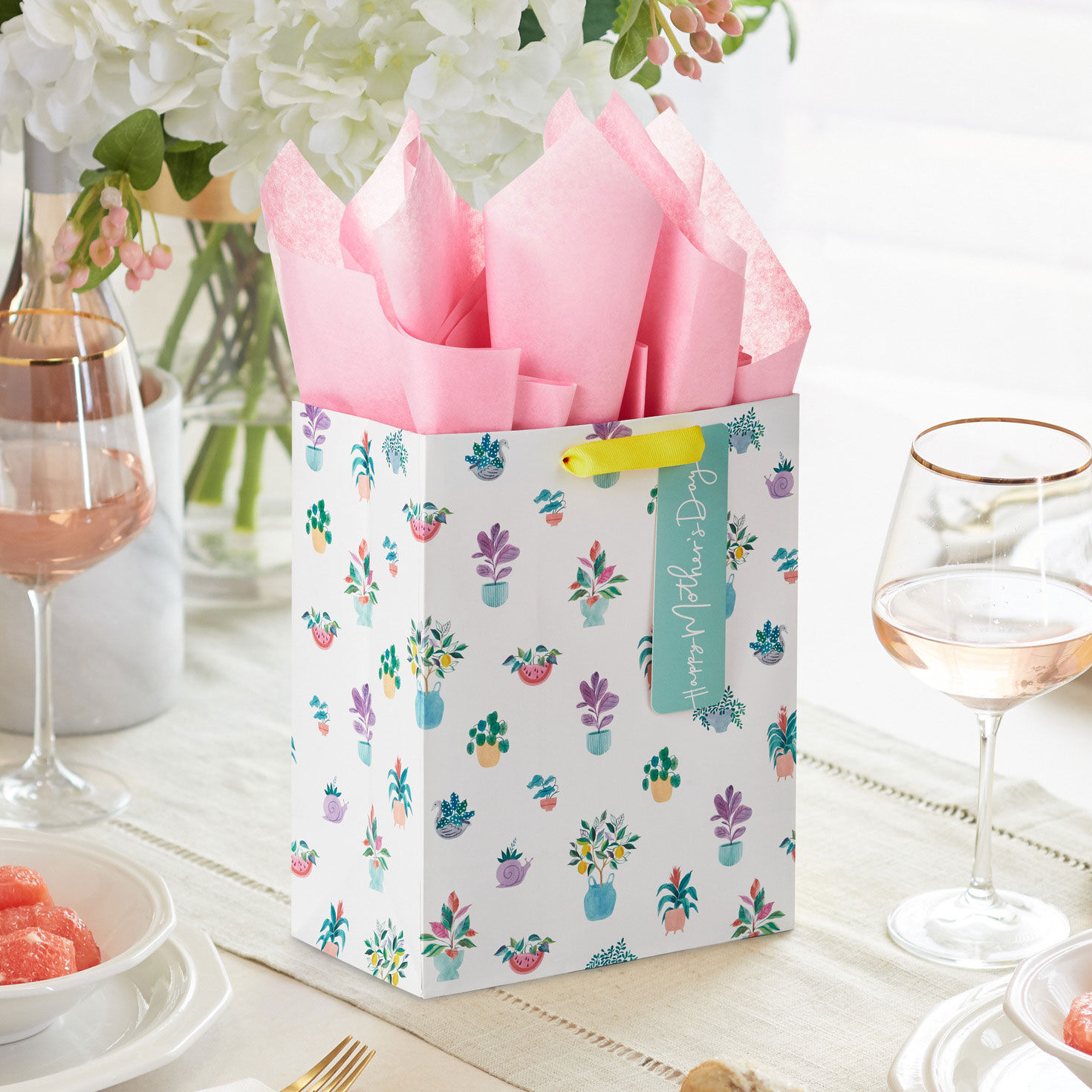 9.6" Potted Plants Medium Mother's Day Gift Bag With Tissue Paper, , large image number 2