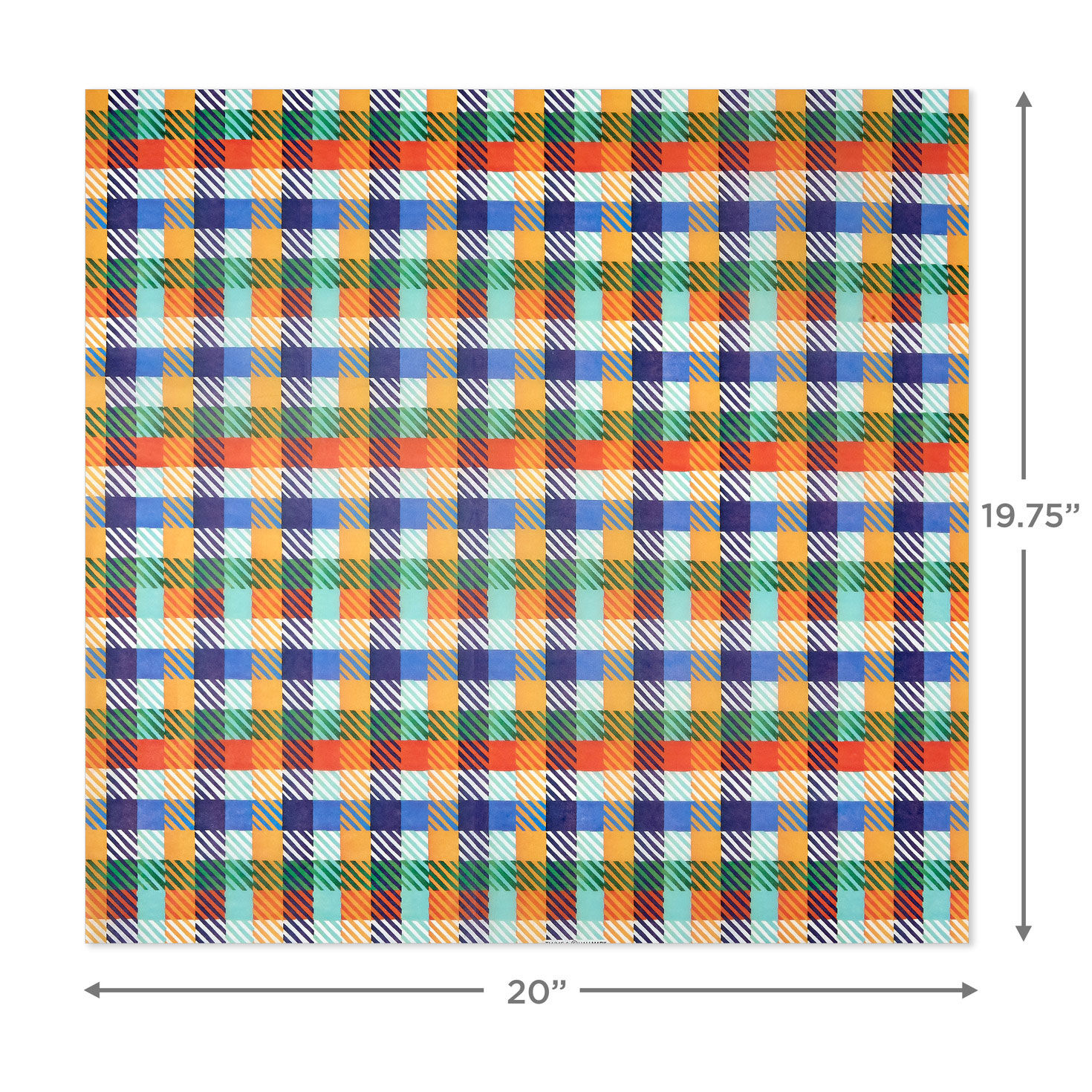 Multicolor Plaid Tissue Paper and Gift Tag Stickers measurement image number 4