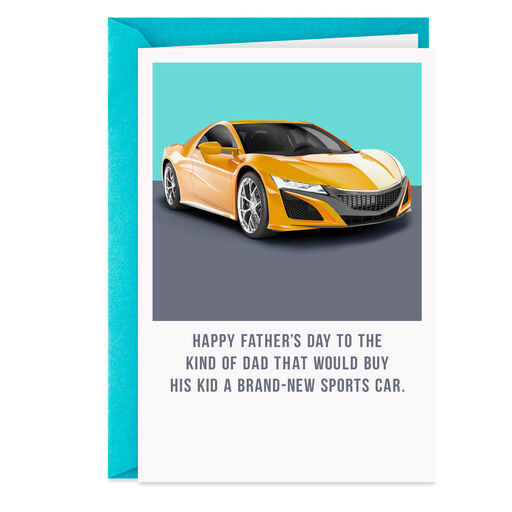 Sports Car Funny Father's Day Card for Dad, 