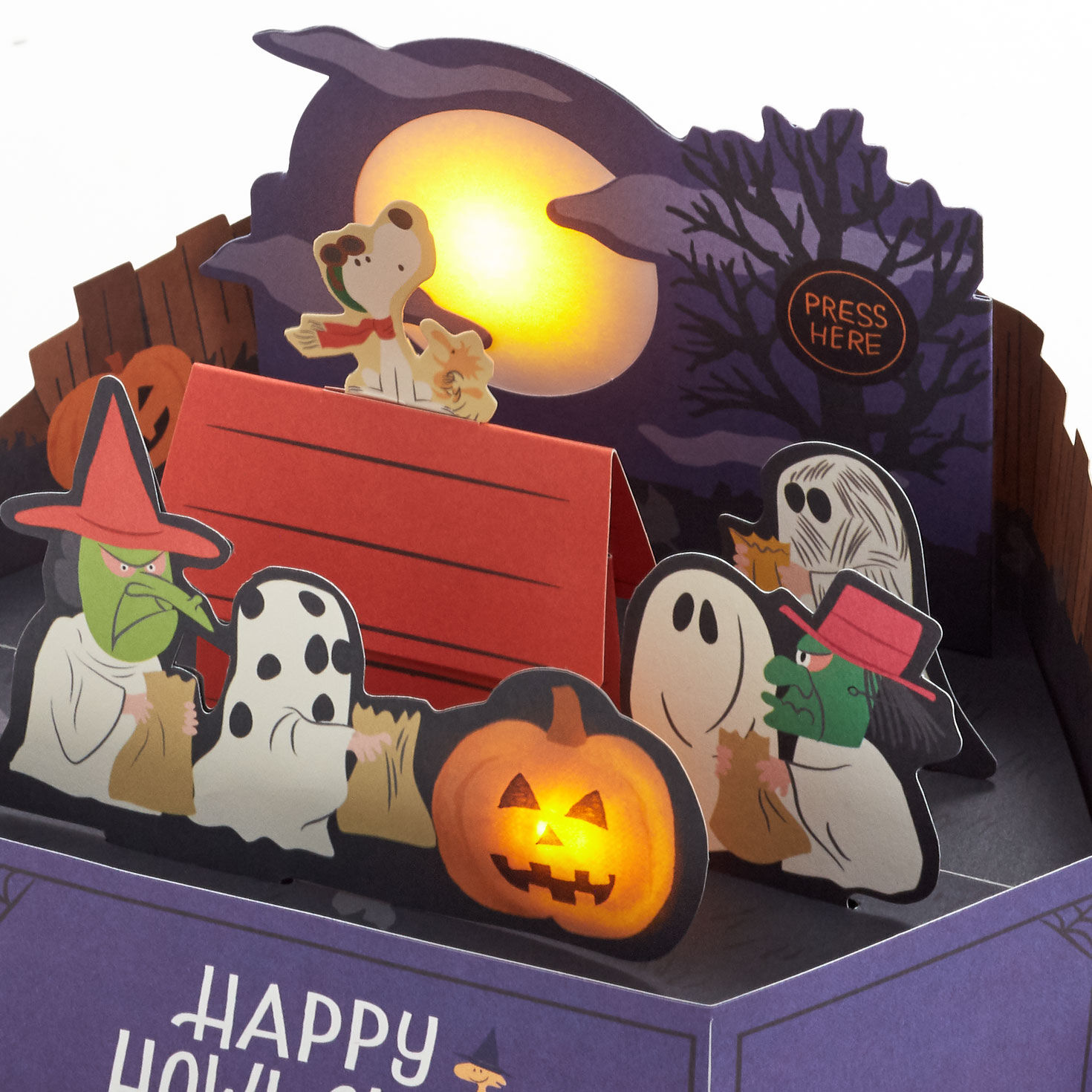 Peanuts Snoopy Trick or Treaters Pop-Up Halloween Card Card Front Detail image number 4