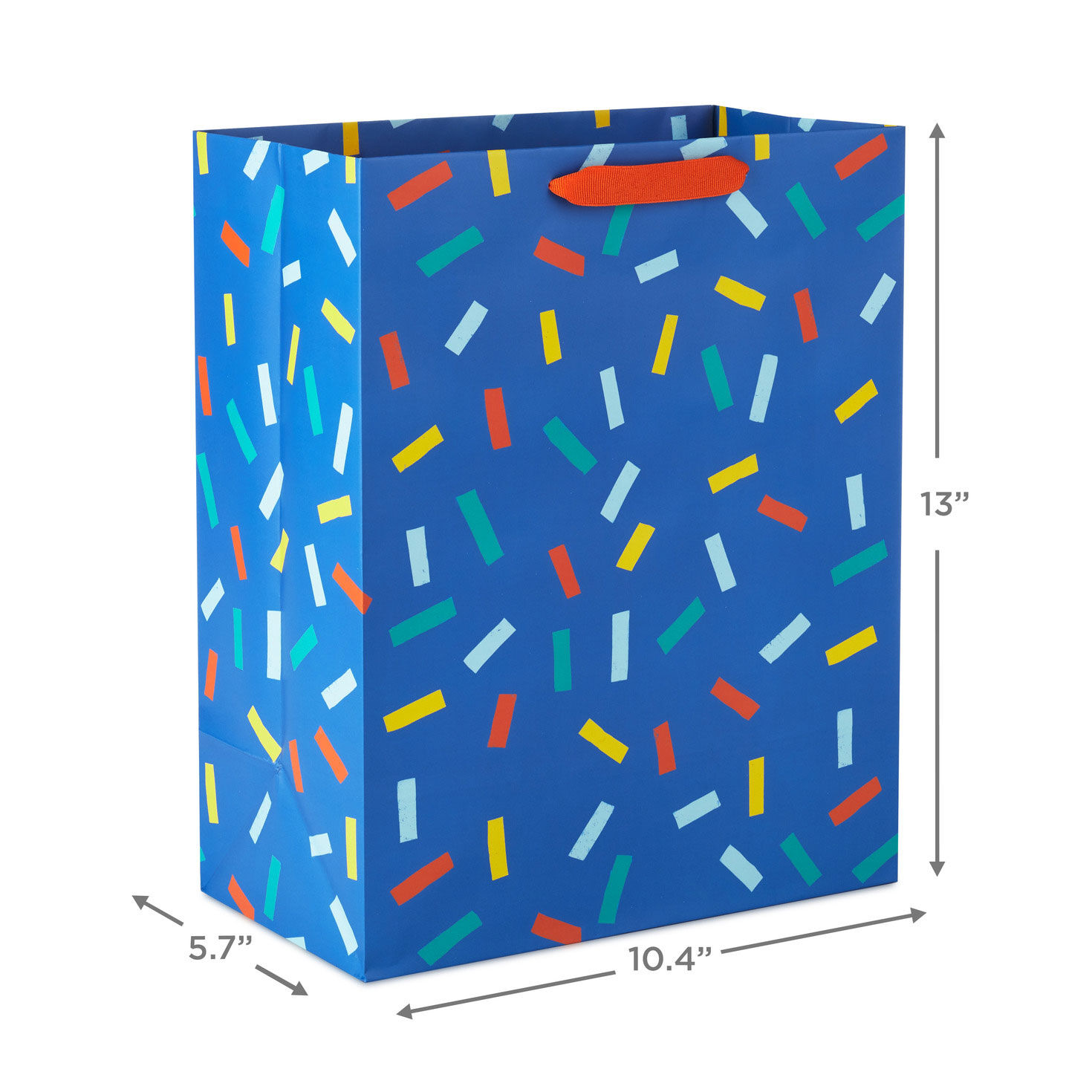 Confetti on Blue Large Gift Bag measurement image number 3