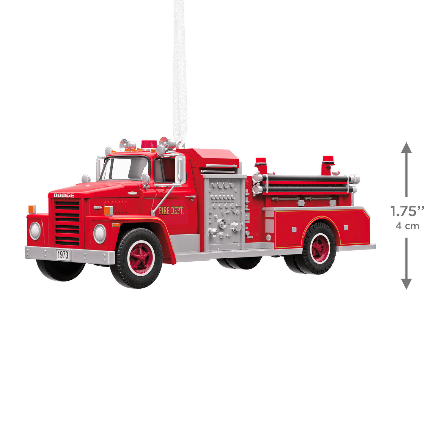 Vintage Fire Truck 2026 Keepsake Ornament measurement image number 3
