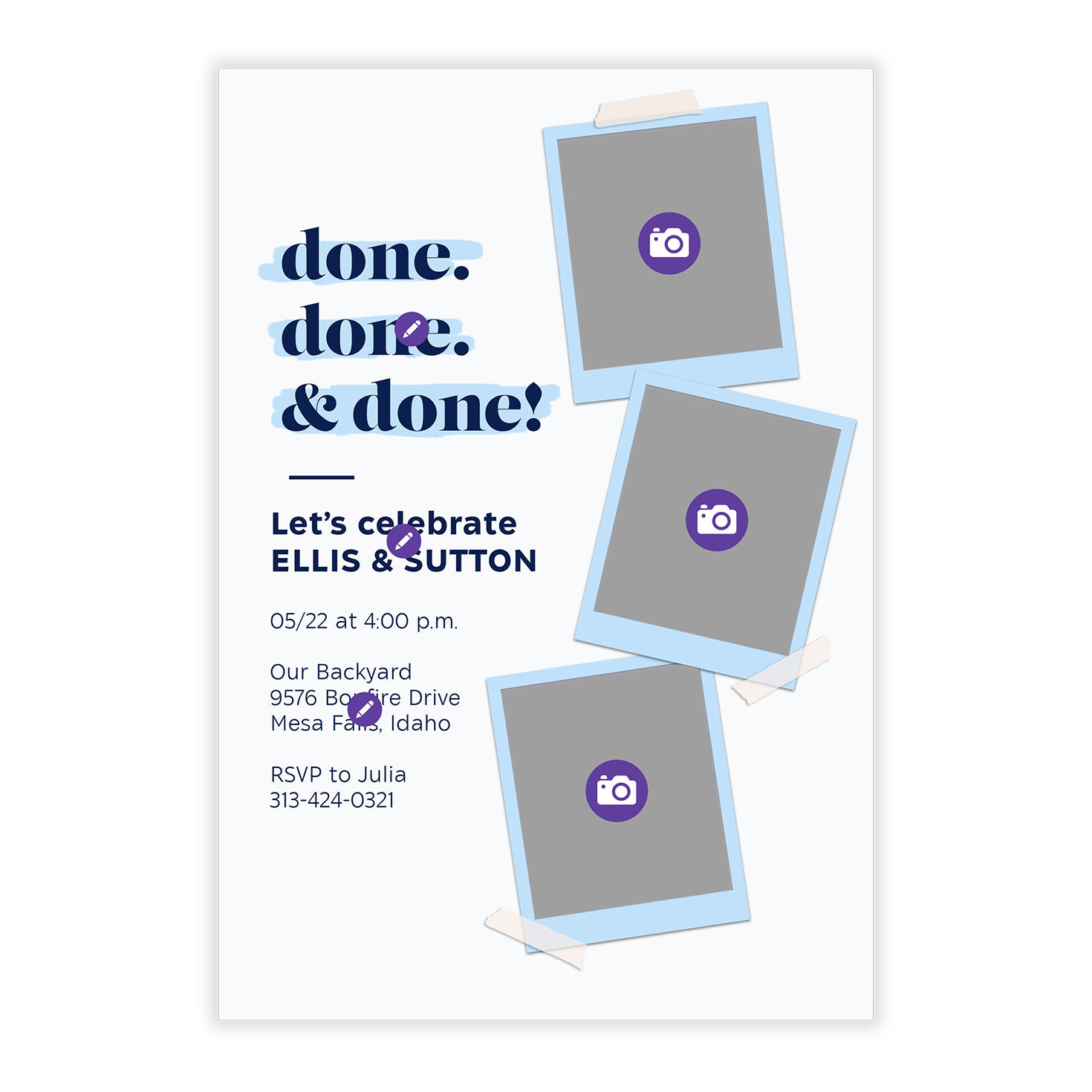 Done Done & Done! Scrapbook Photo Collage Graduation Invitation, , large image number 5