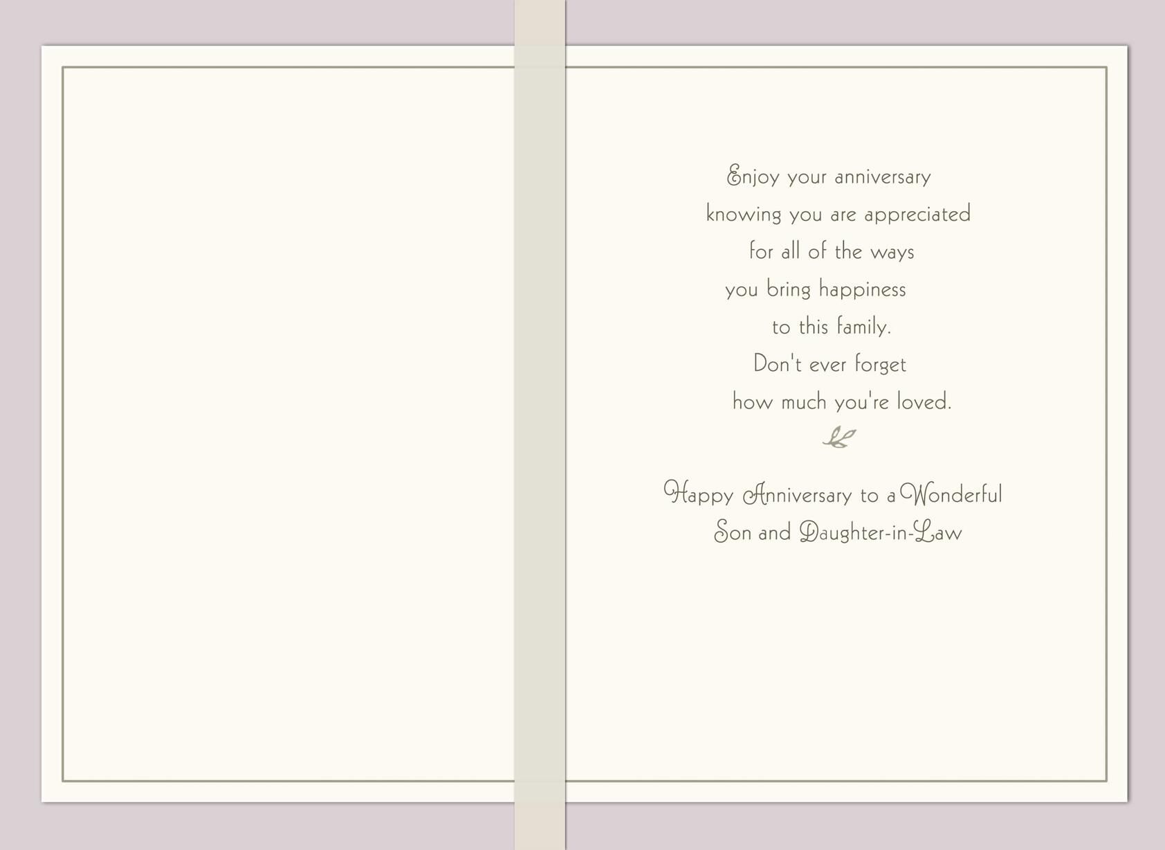Flowering Branches Anniversary Card for Son and Daughter-in-Law