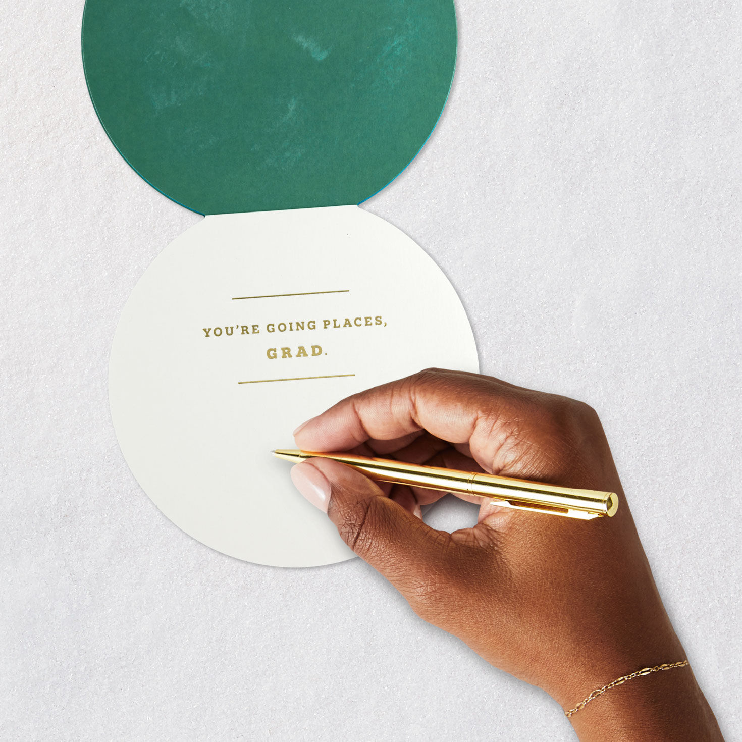 Paper Airplane on Globe Graduation Card Signing card image number 6