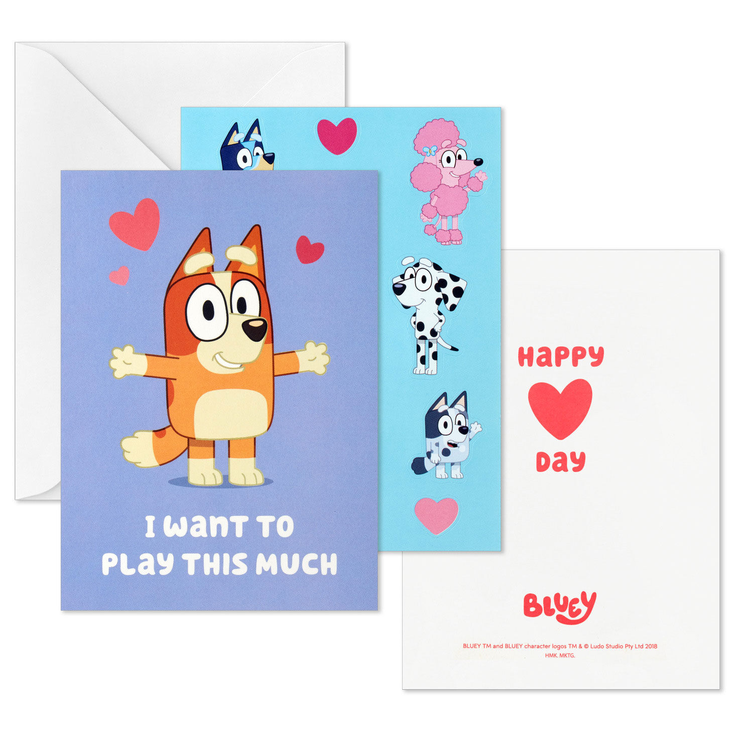 Bluey and Bingo Kids Assorted Valentines With Stickers, Pack of 24, , large image number 3