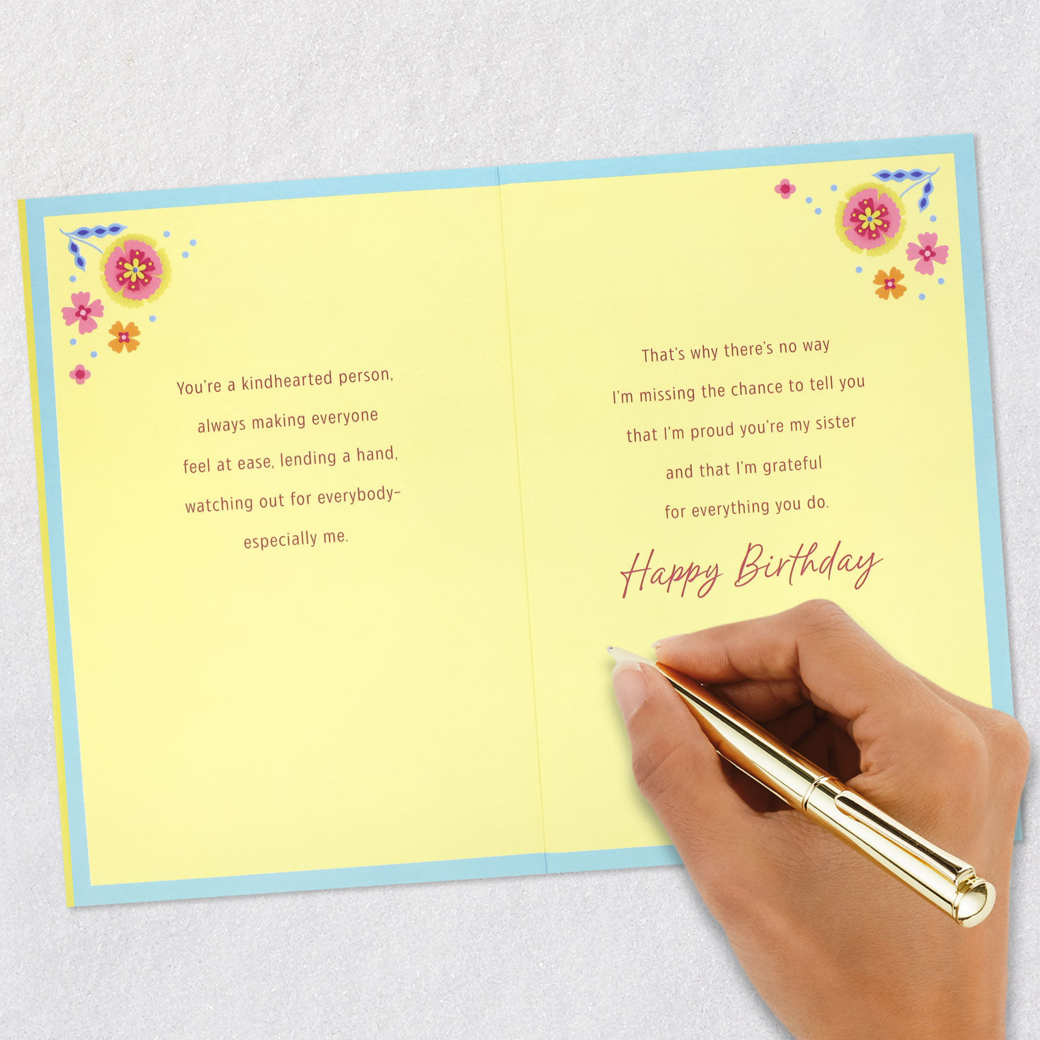 Butterflies Birthday Card for Sister Signing card image number 7