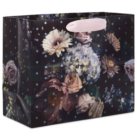 7.7" Shadowed Floral Horizontal Gift Bag, , large