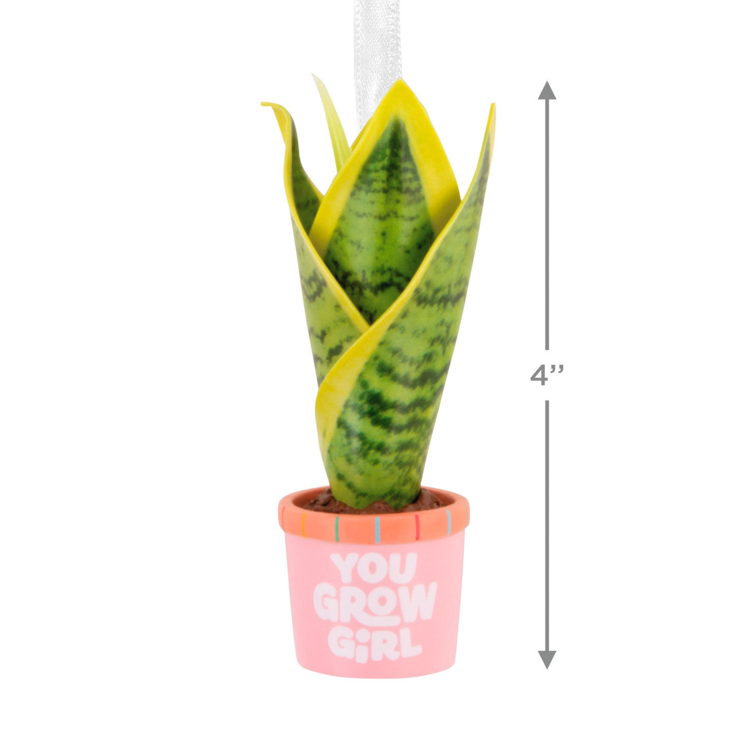You Grow Girl Houseplant Christmas Ornament measurement image number 3