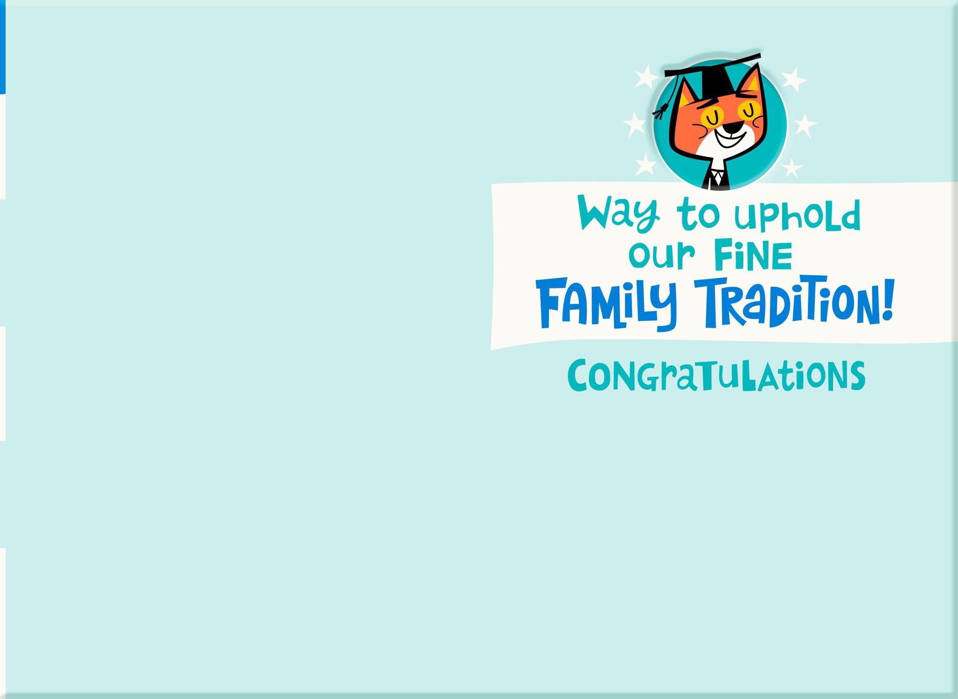 Fine Family Tradition Graduation Card for Grandson