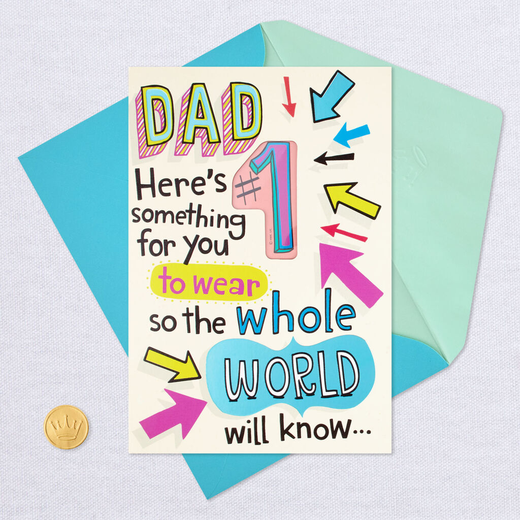 A 1 Daughter Funny Birthday Card With Button Pin For Dad