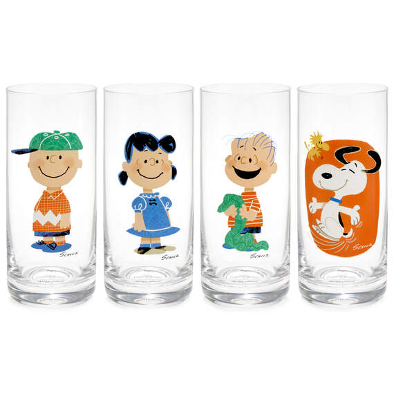 Peanuts® Snoopy and Friends Tall Drinking Glasses, Set of 4, , large image number 1