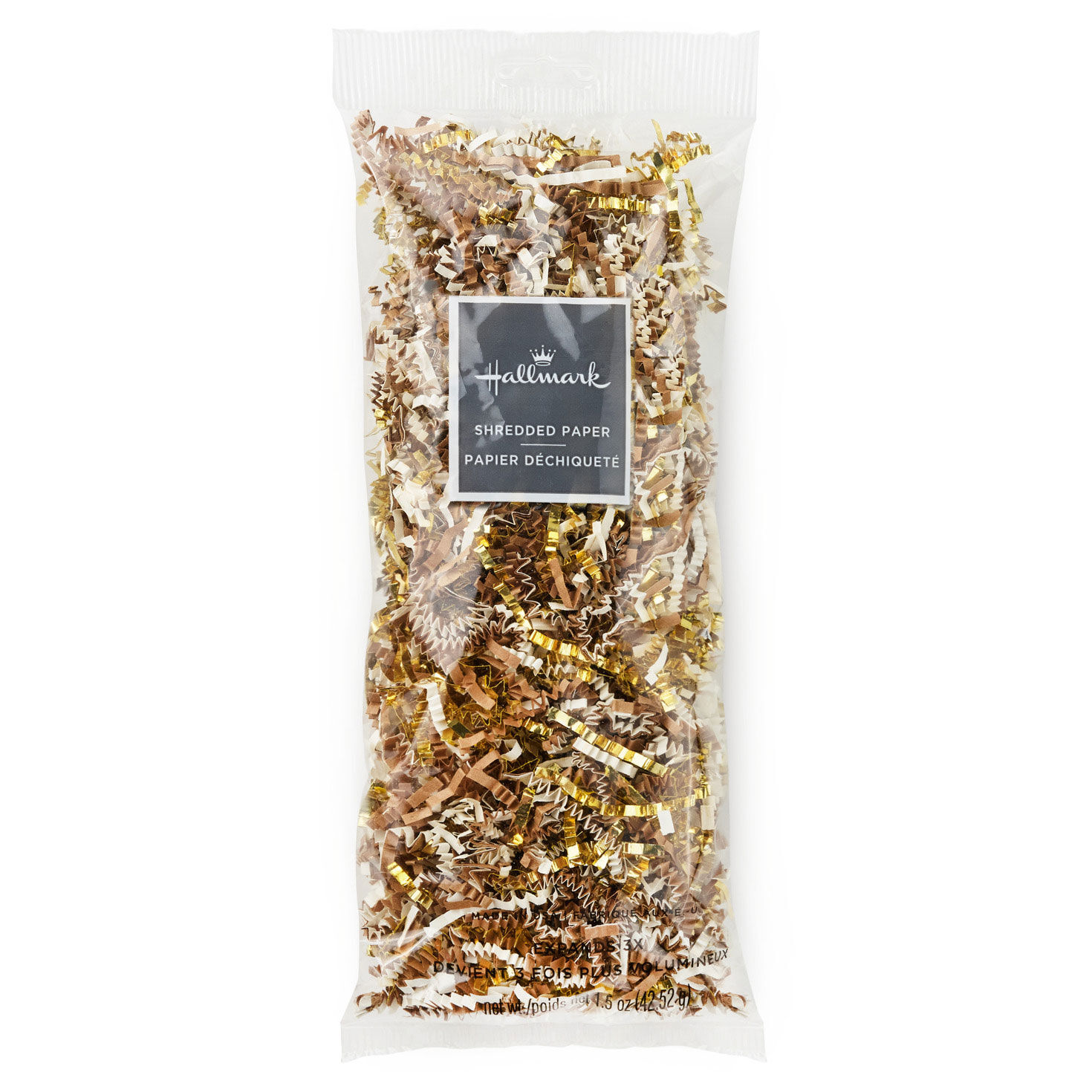 Gold, White and Kraft Holiday Shredded Paper Fill package image number 6