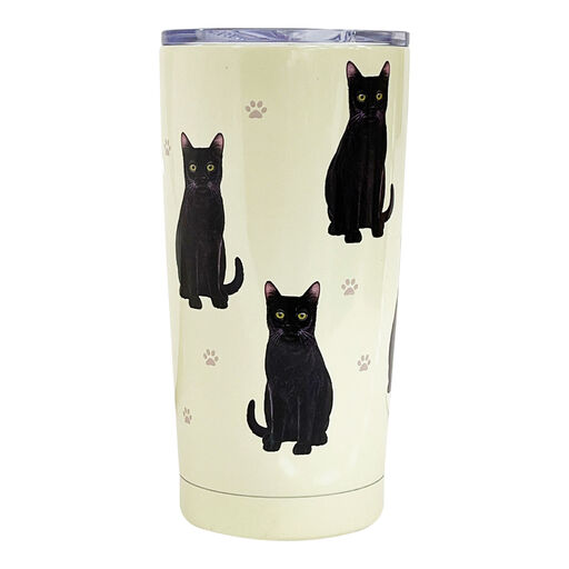 E&S Pets Black Cat Stainless Steel Tumbler, 20 oz., 