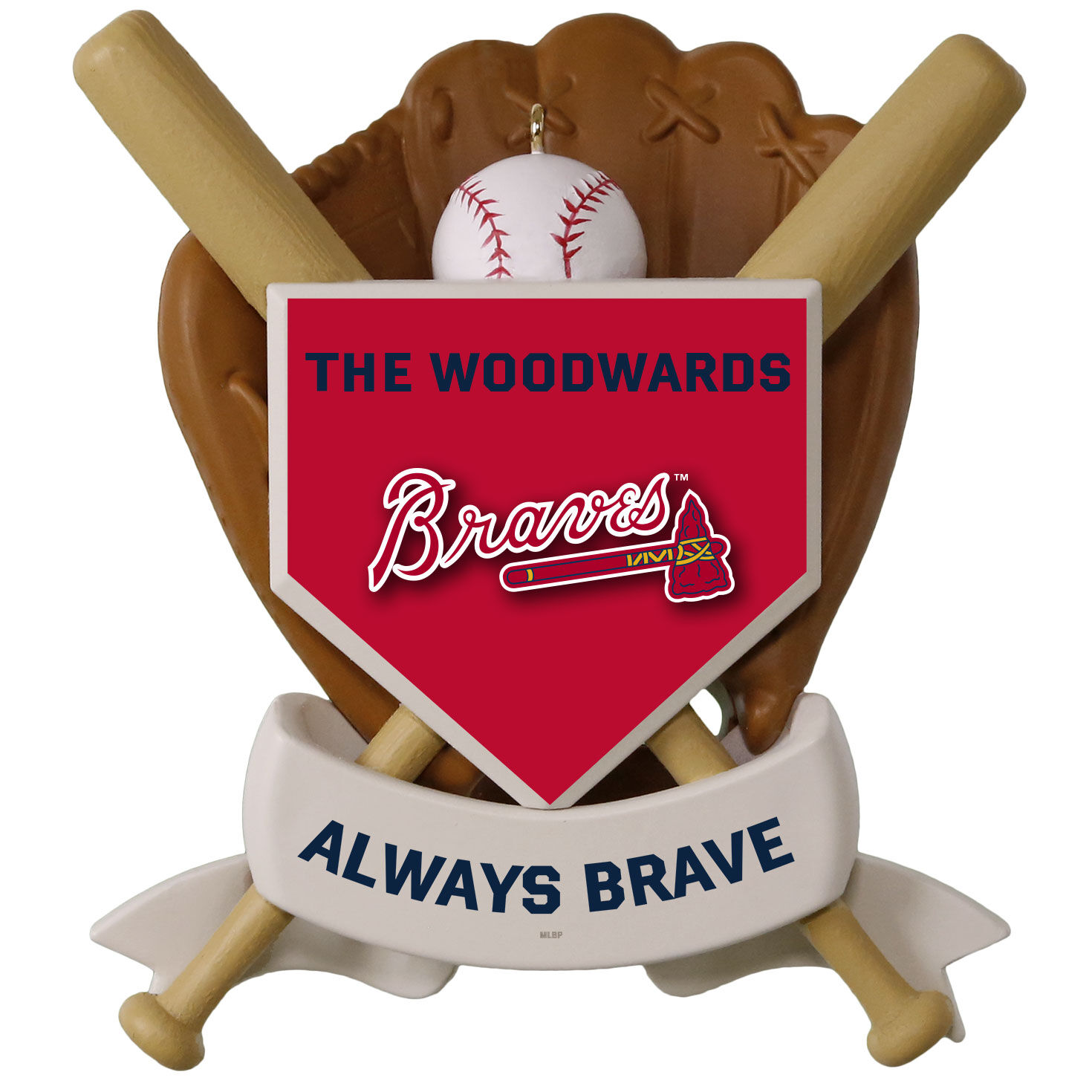 MLB Atlanta Braves&trade; Baseball Personalized Ornament, Custom Text, , large image number 3