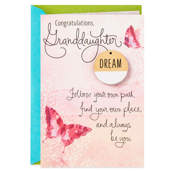 Follow Your Path Graduation Card for Granddaughter With Dream Token