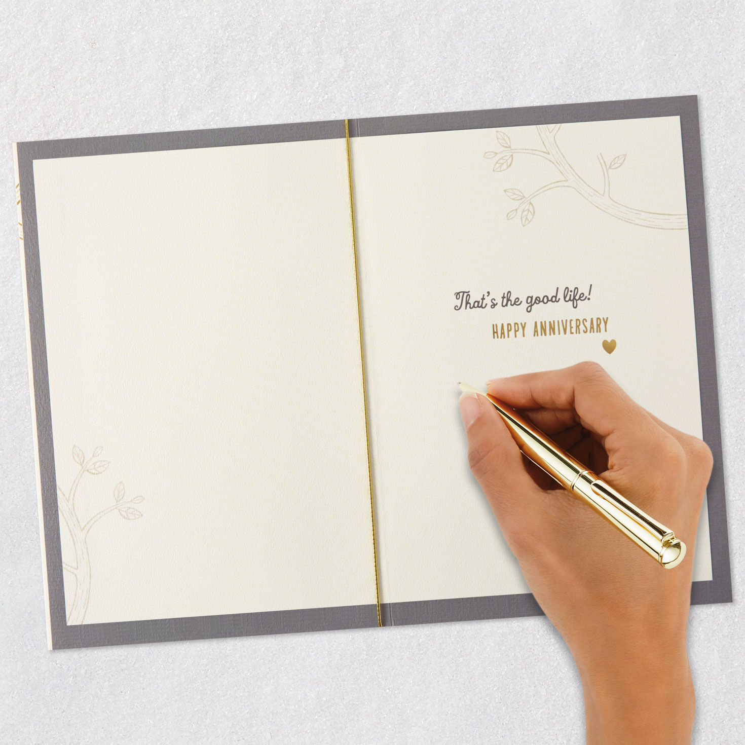 Two Gray Sloths Hanging from Branch Anniversary Card  image number 6