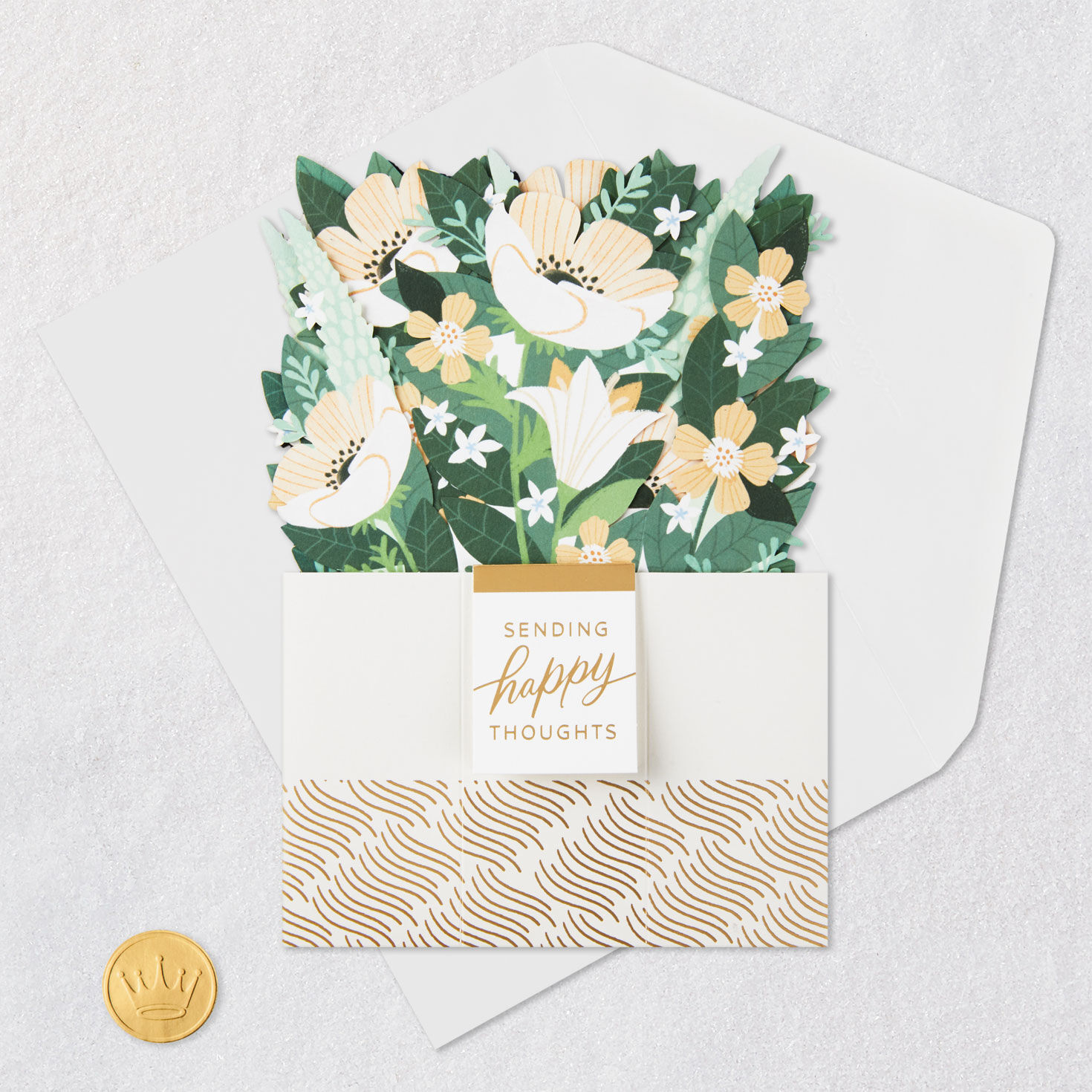 Happy Thoughts Flower Bouquet in Vase 3D Pop-Up Card, , large image number 6