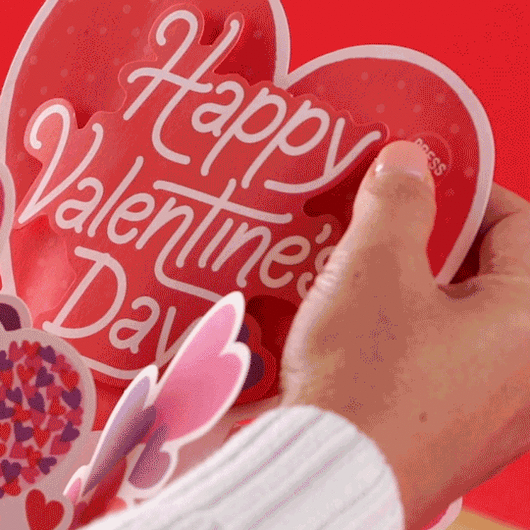 Hearts Musical 3D Pop-Up Valentine's Day Card With Light, , large image number 2