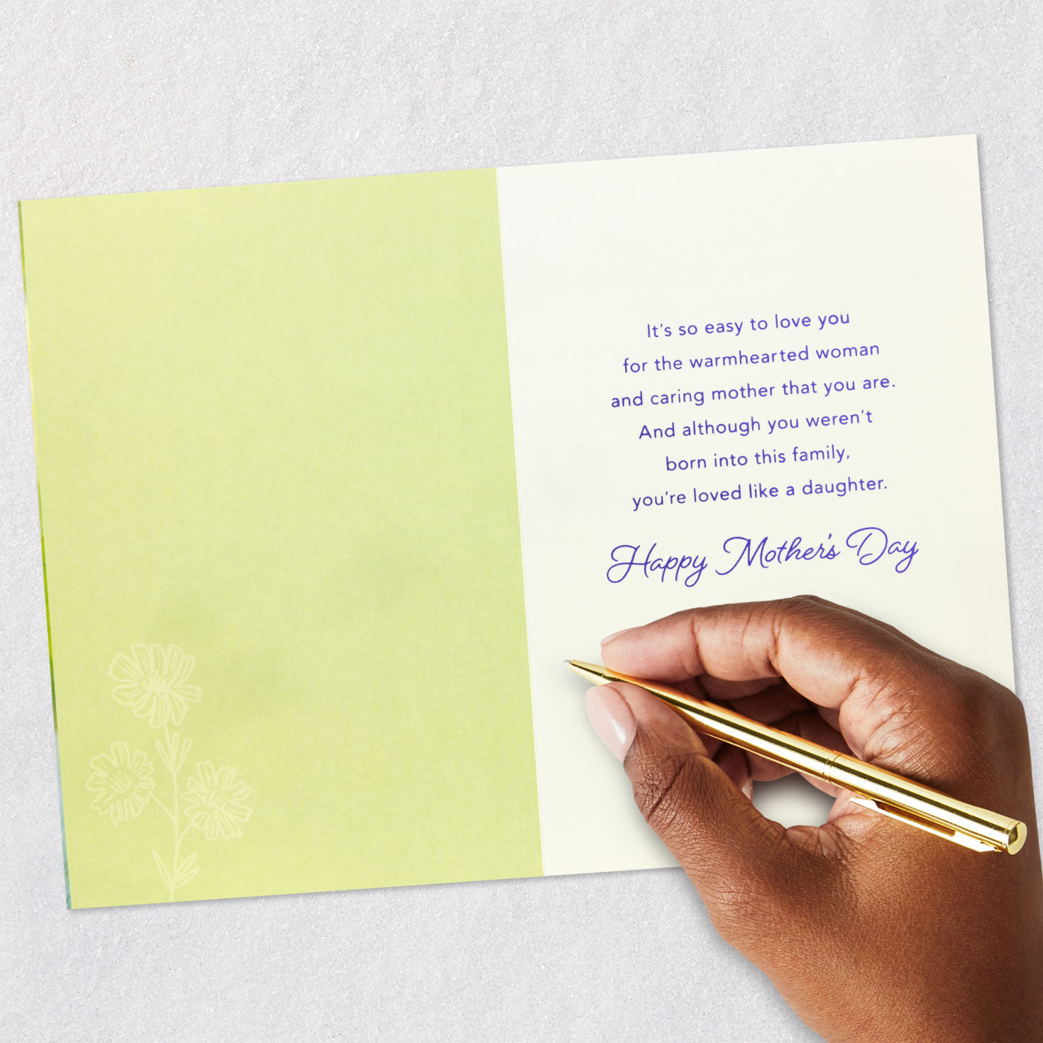 Purple Flowers Mother's Day Card for Daughter-in-Law Signing card image number 6