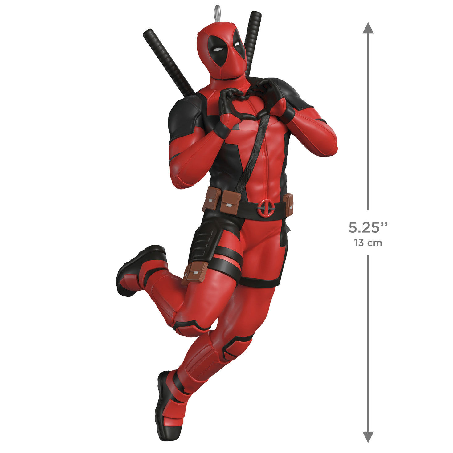 Deadpool Making Hand Heart Keepsake Ornament Measurement image number 3