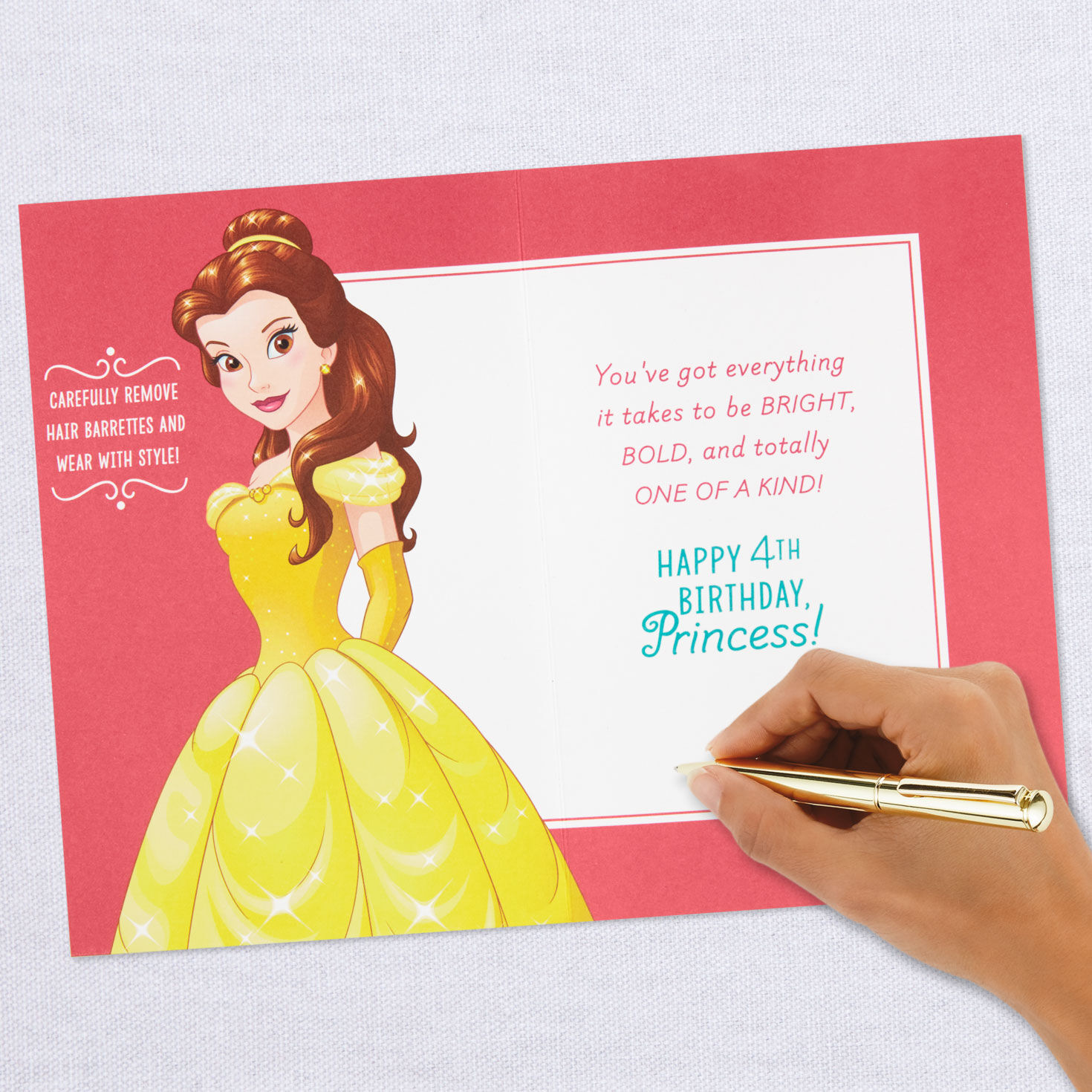 Disney Beauty and the Beast Belle Sister Glitter Birthday Card