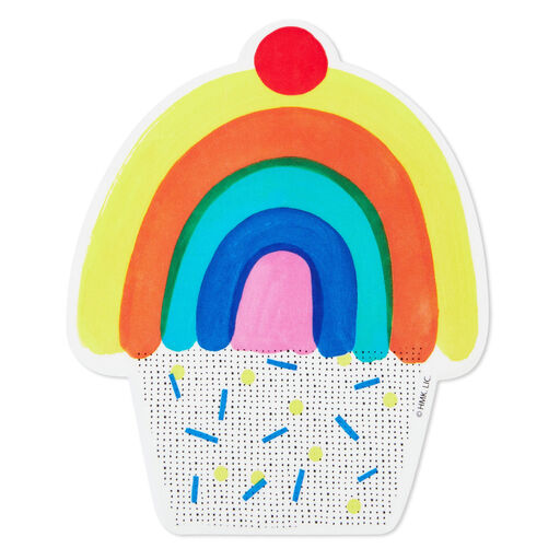 Cupcake with Rainbow Icing Vinyl Decal, 