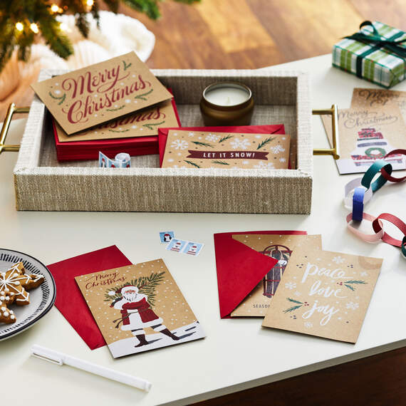 Rustic Kraft Boxed Christmas Cards Assortment, Pack of 36 - Boxed Cards ...