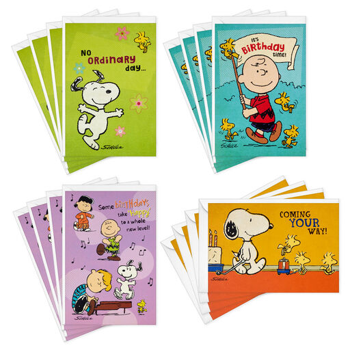 Peanuts Birthday Blessings Religious Boxed Birthday Cards Assortment, Pack of 12, 