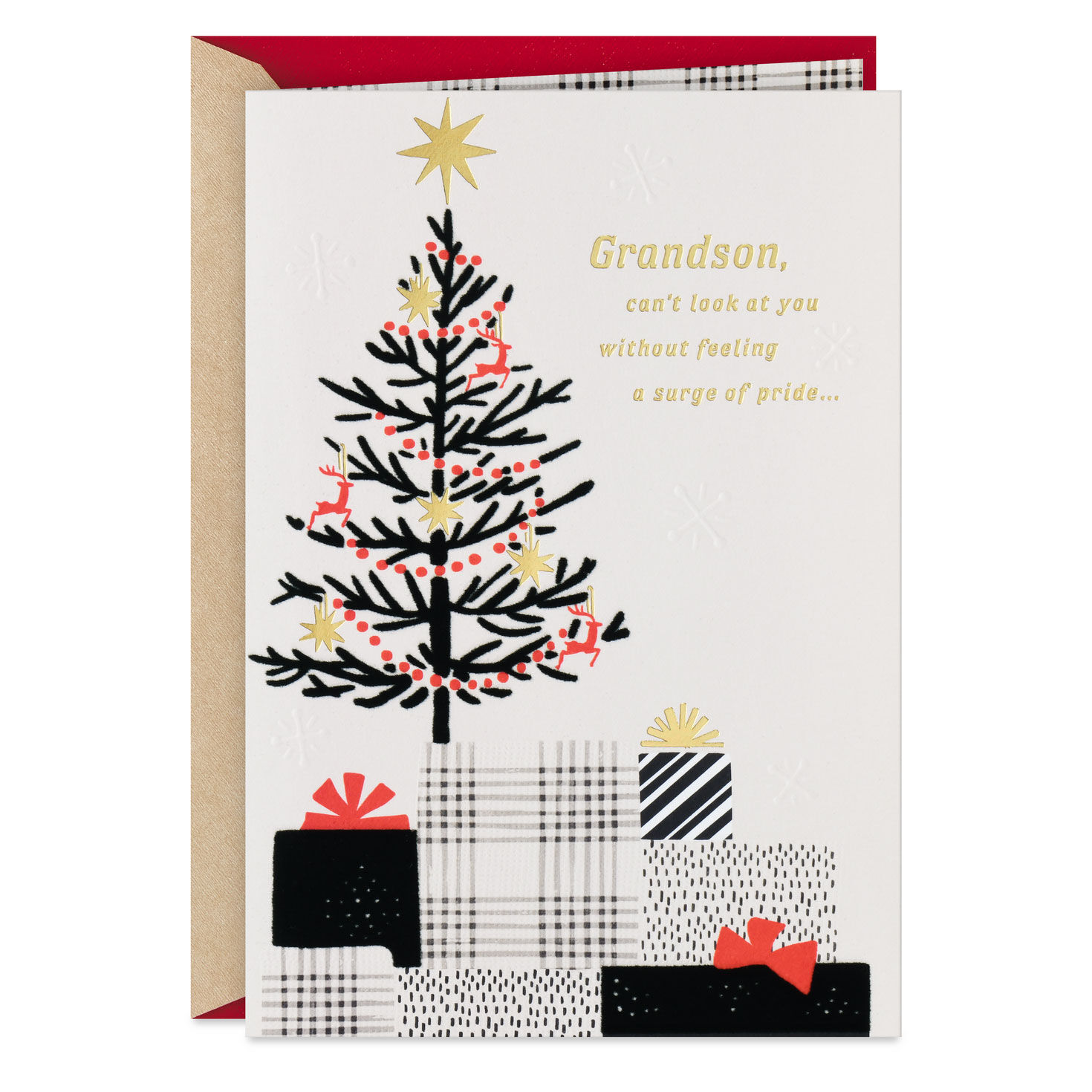 Thinking of You With Love and Pride Christmas Card for Grandson