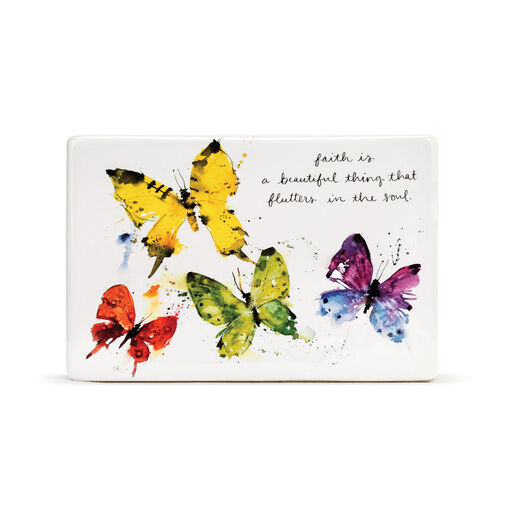 Demdaco Butterflies Ceramic Quote Block, 6x4, 