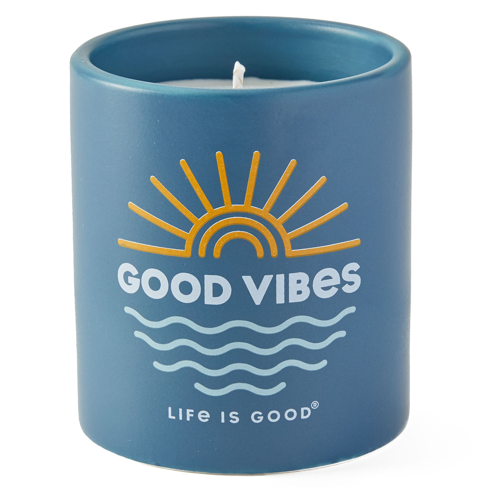 Life is Good Good Vibes Ceramic Jar Candle, 12 oz. Candles Hallmark