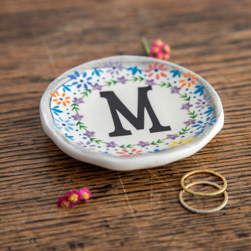 Natural Life Initial Trinket Dish, M, 