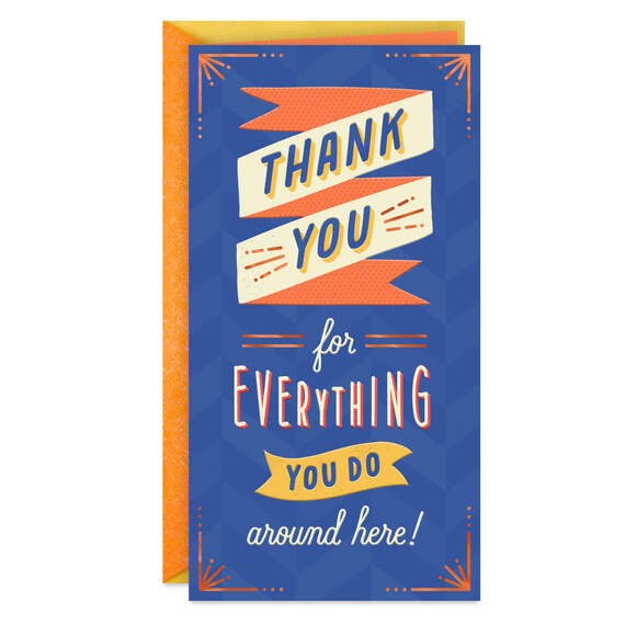 Thanks for All Your Hard Work Money Holder Thank-You Card, , large image number 1