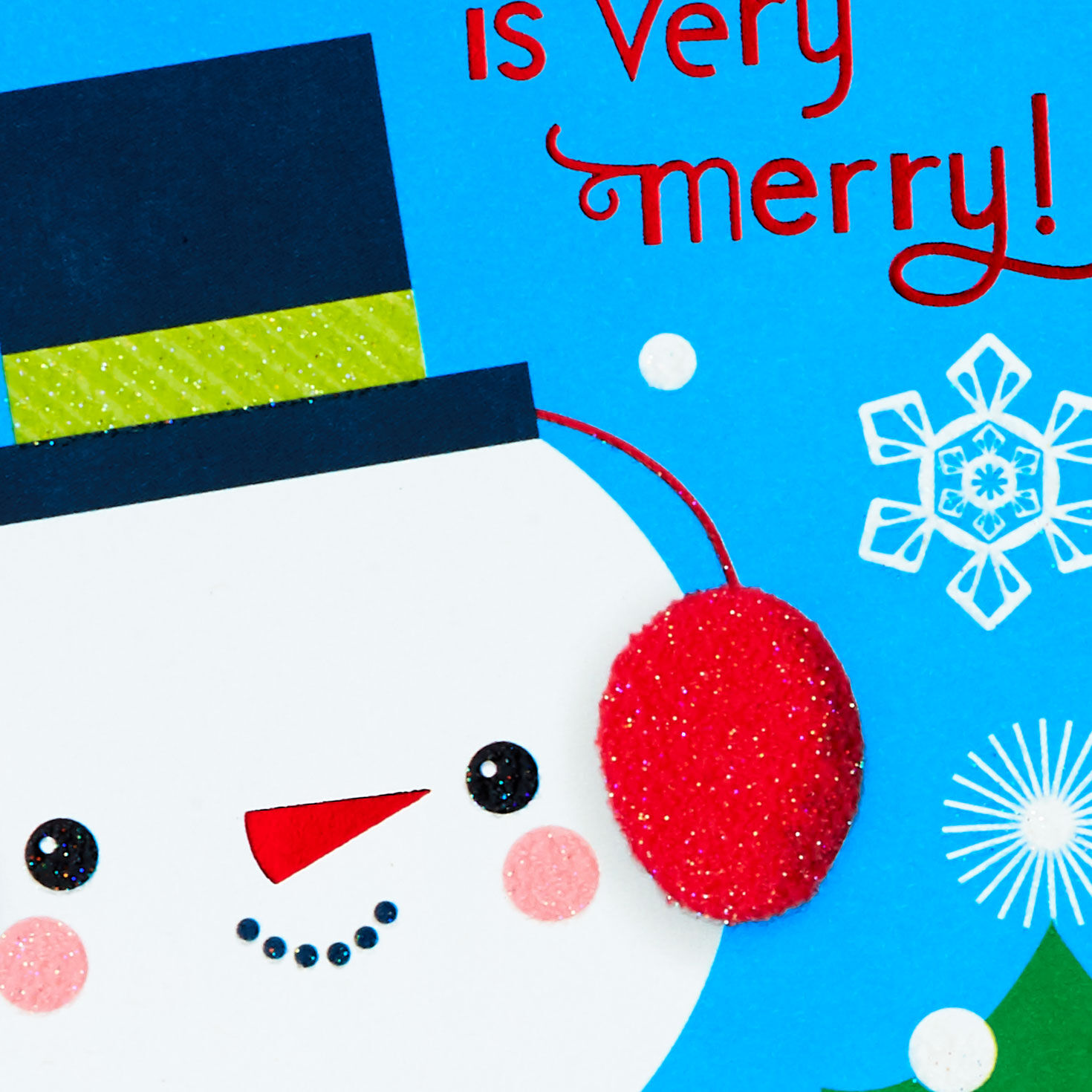 Snowman and Tree Christmas Money Card for Kids Card Front Detail image number 5